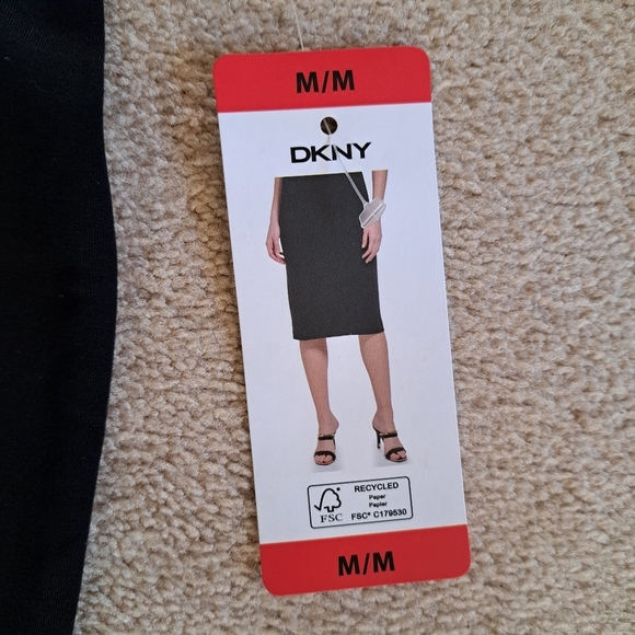 DKNY Black Skirt Straight Pencil Women's Midi Skirt Ponte Stretch Various Sizes - Picture 3 of 10